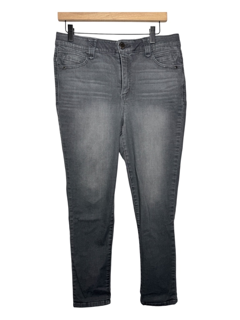 Wit & Wisdom Skinny Jeans faded gray wash. elastic waistband size 10